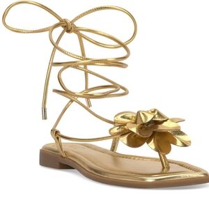INC International Concepts Gold Wrap Sandals